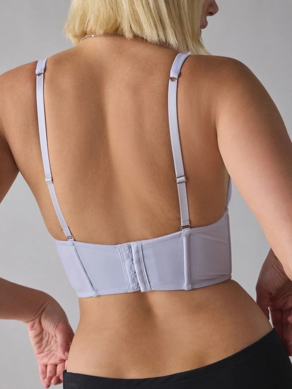 Out from under midnight muse plunging Lace-Up Corset Crop Top in Pale Lavender M - Picture 4 of 4